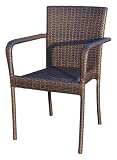 Ambientehome 63399AM Stapelstuhl Malino, bicolor braun/hellbraun, Polyrattan