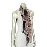 Exquisite Fashion Scarf – Leopard print & Solid double layer long tail scarf ring Wrap – Red