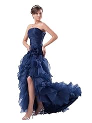 A-line Strapless  Lace-Up High-Low-Hem Organza Quinceanera Dress/Party Dress  with a Brush/Sweep Train  With Ruffles