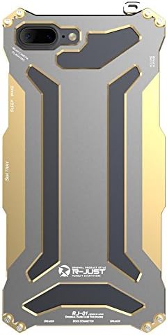 iPhone 7 Plus Case , Lteng Gouda Hybrid Heavy Armor Shockproof Cover Alloy Aluminum Metal Bumper Protector Case for iPhone 7 Plus (Gon gold)