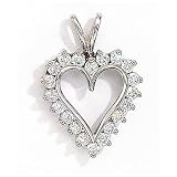 1.25ct TW Open Heart Diamond Pendant in 14kt White Gold