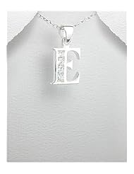 Alphabet CZ Pendant Necklace In Sterling Silver