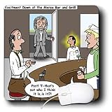 Rich Diesslins Famous People Places Books Cartoons - Albert Einstein and the Mensa Bar and Grill - Mouse Pads