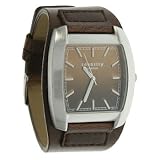IDENTITY LONDON BROWN LEATHER CUFF STRAP MENS WATCH