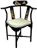 IMAGE OF Fine Asian Furniture & Home Décor Accents - Ming Black Lacquer Corner Chair - HA-2111