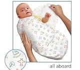 Kiddopotamus SwaddleMe Cotton Knit Adjustable Infant Wrap (All Aboard - Small)