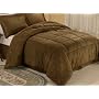 Chocolate Microsuede Down Comforter Alternative 4 Pc Bedding Set - King Size