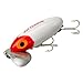 Arbogast Jitterbug Topwater Bass Fishing Lure, Excellent for Night Fishing, White/Red Head, 2