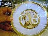 8 Japanese Floral Calendar Chokin Plates by Hamilton