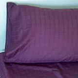 DAMASK CHEQUER 500 Thread Count Bed Sheet Set King (Purple)