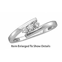 Beautiful White Gold Diamond 3 Stone Petite Promise Ring