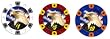 Three-Tone Stars/Eagle Chips (11.5g) 25 Red, 25, Blue, 50 White w/ Tray
