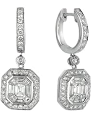 14k White Gold Diamond Earring, Best Quality Free Gift Box Satisfaction Guaranteed