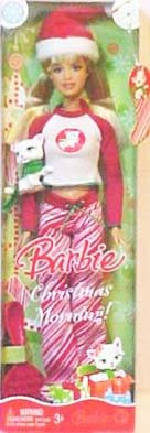 Barbie 2008 Holiday 12 Inch Doll Barbie Christmas Morning with Santas Hat, XMas Pijama, Fur Slipper, Hairbrush and Her Pet Kitty Cat 41H RIpIthL Barbie 2008 Holiday 12 Inch Doll Barbie Christmas Morning with Santas Hat, XMas Pijama, Fur Slipper, Hairbrush and Her Pet Kitty Cat