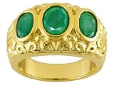 14KT 2.60CTW OV EME ELECTROFORM RING EMERALD / 3-STONE / NOT SIZEABLE