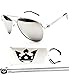 T011-cp Triple Crown Aviator Pilot CHP Metal Sunglasses (Silver-mirrored)