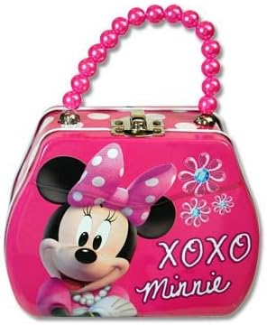 Minnie Bowtique Purse Shaped Tin Lunch Box with Beaded Handle &amp; Clasp
