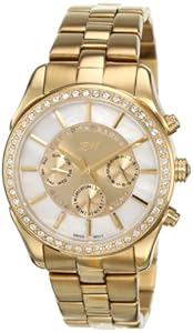 JBW Women's J6279A 22 Diamonds Oversized Metal Band Watch