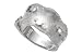 14K White Gold Hand-Crafted Matte-Finish Designer Ring, Enhanced with White Gold Bezel Set Diamonds.