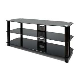 Avista Harmoni II Flat Panel 60-inch TV Console with Glass Shelves,  Black