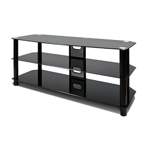 Avista Harmoni II Flat Panel 60-inch TV Console with Glass Shelves, Black by Avista