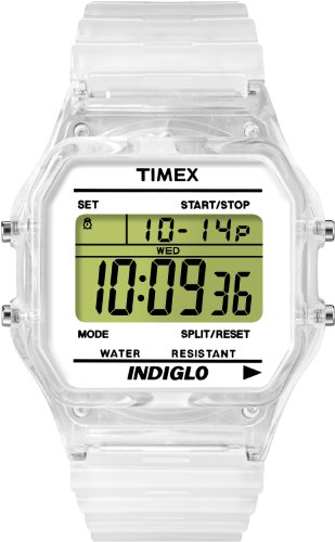 Timex Unisex T2N803 Classic Digital Clear Translucent Case and Strap Watch