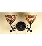 Meyda Tiffany 67383 2-Light Sconce, Mahogany Bronze Finish with Stained