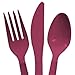 Plastic Utensils, 48-ct. Packs (16 Forks, 16 Spoons & 16 Knives) (Maroon, Plastic Utensils 48 Ct. Packs)