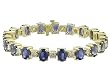 14K Yellow Gold Sapphire and Diamond Bracelet