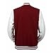 Angel Cola Burgundy & White Cotton Varsity Lightweight Letterman Jacket