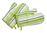 Le Creuset 95001200020600 Handschuh Trend 2er-Set grün gestreift