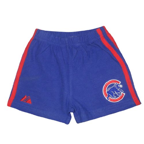 MLB Chicago Cubs Walking Bear Baby / Infant Comfortable Fit Cotton Shorts with Embroidered Logo - Blue (Size: 18)