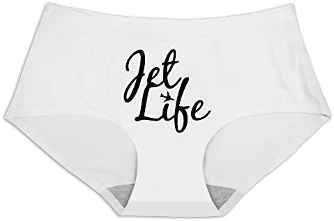 Custom Women's Comfy Smooth Ice Silky Brief Underwear Panty Jet Life Size M White