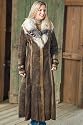 Women's Shearling Coat with Fur Collar