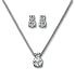 Swarovski Brilliant Crystal Rhodium Solitaire Necklace and Earrings Set 1807339