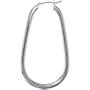 Sterling Silver 3mm Tube U-shaped Italian Oval Hoop Earrings