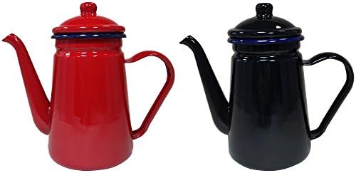 Haas design enamel steel coffee pot 1.1L Red CO-001