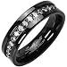 Spikes Titanium Black Star struck Ring