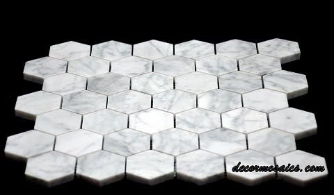 Bianco Carrara Hexagon 2'' Polished