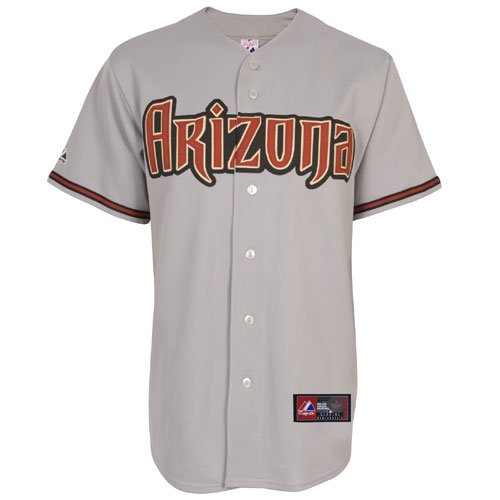 MLB Arizona Diamondbacks Adult Short Sleeve 6 Button Synthetic Replica Jersey (Road Gray, Large)
