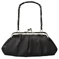 Merona&reg; Pleated Clutch with Beaded Handle - Black