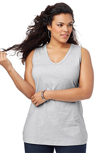 Roamans Women's Plus Size Ultimate V-Neck Tank