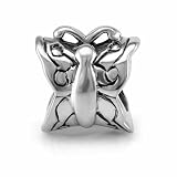 Chuvora Sterling Silver Butterfly Bead Charm Fits Pandora Bracelet