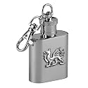 Welsh Dragon 1oz Keyring Stainless Steel Hip Flask
