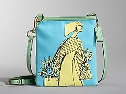 Coach Bonnie Nova Girly Print Swingpack Crossbody Messenger Bag 42605 Blue Green