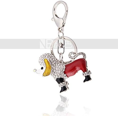 Diamond Perfume Bling Beauty Crystal Poodle K Gold Plated Colorful Keychain Fashion Zinc Alloy