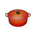 Le Creuset Cast Iron Round Casserole, Volcanic, 20 cm