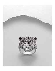 Tiger CZ Ring In 92.5 Sterling Silver