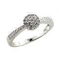 10kt White Gold 1/5ctw Diamond Cluster Ring - (Sizes 6 - 8)