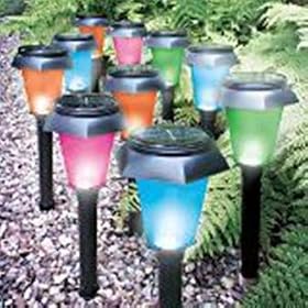 4 PACK COLOUR CHANGING SOLAR GARDEN LIGHTS